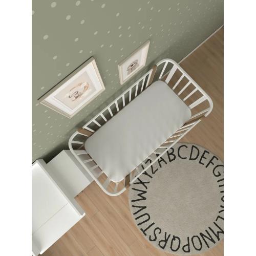 Комплект кроватка + матрас СКВ 390001-6-2 Маятник / белый бук (закругленные края)