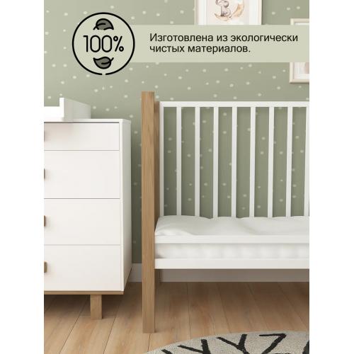 Комплект кроватка + матрас Plitex Eco Dream 3190111-6-2 Белый-бук