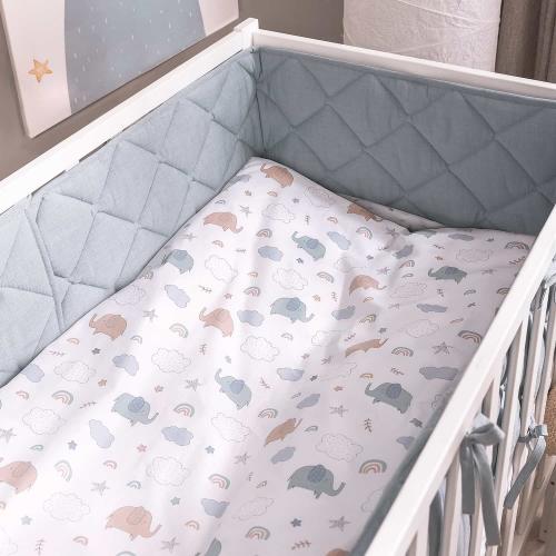 Бортик Perina Slim СБ.120-SM.10 (Голубой) (стеганый бортик)