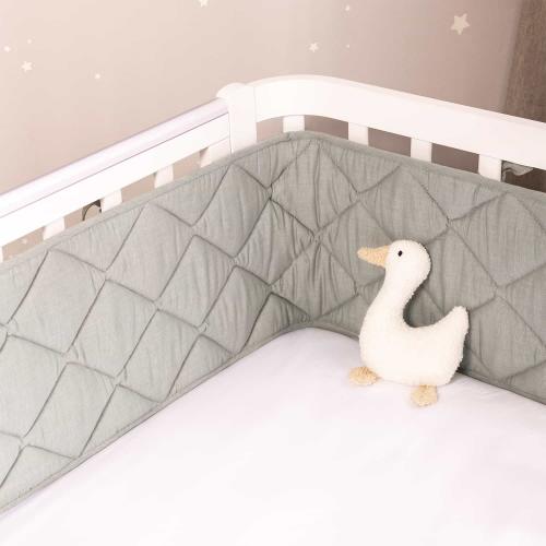 Бортик Perina Slim СБ.120-SM.13 (Серо-оливковый) (стеганый бортик)