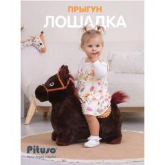 Прыгуны-животные Pituso Лошадка, съемный чехол, насос,муз., Черный GS015