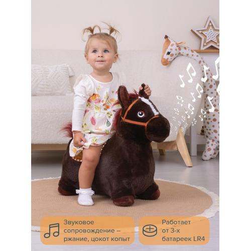 Прыгуны-животные Pituso Лошадка, съемный чехол, насос,муз., Черный GS015