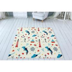 Детский коврик двухсторонний в сумке 2х1,8 м Дорога - Морской (термоковрик)