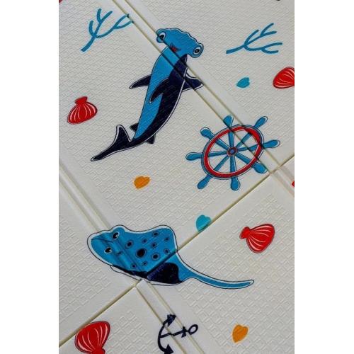 Детский коврик двухсторонний в сумке 2х1,8 м Дорога - Морской (термоковрик)