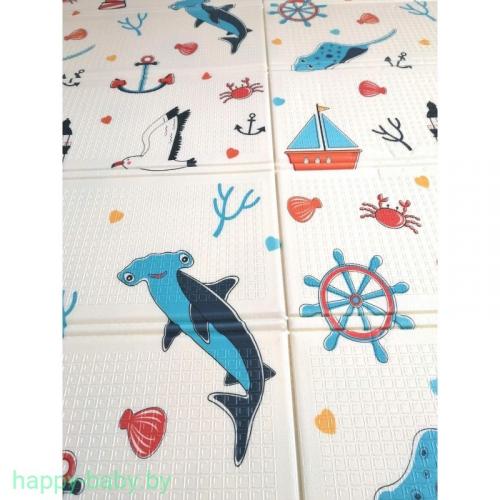 Детский коврик двухсторонний в сумке 2х1,8 м Дорога - Морской (термоковрик)