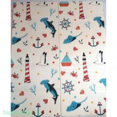 Детский коврик двухсторонний в сумке 2х1,8 м Дорога - Морской (термоковрик)