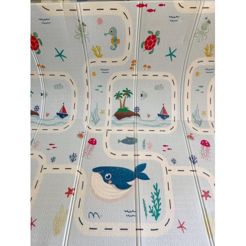 Детский коврик двухсторонний в сумке 2х1,8 м Дорога - Морской (термоковрик)