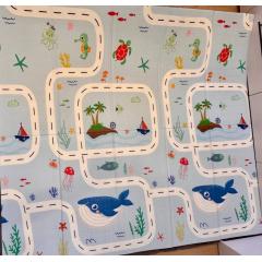 Детский коврик двухсторонний в сумке 2х1,8 м Дорога - Морской (термоковрик)