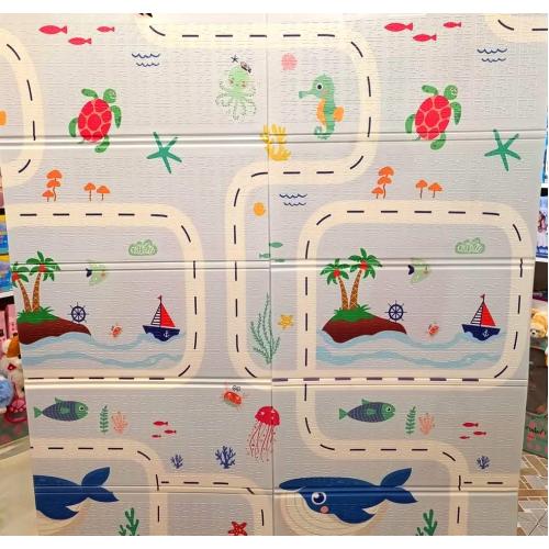 Детский коврик двухсторонний в сумке 2х1,8 м Дорога - Морской (термоковрик)