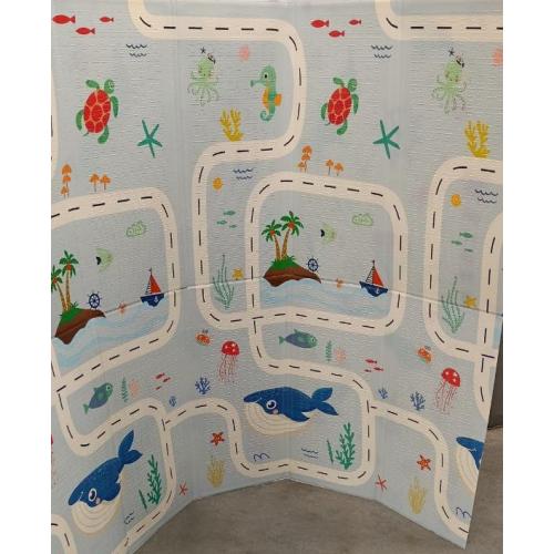 Детский коврик двухсторонний в сумке 2х1,8 м Дорога - Морской (термоковрик)