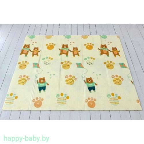 Детский коврик двухсторонний в сумке 2х1,8 м Мишки - Цифры (термоковрик)