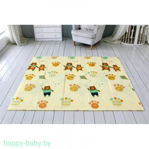 Детский коврик двухсторонний в сумке 2х1,8 м Мишки - Цифры (термоковрик)
