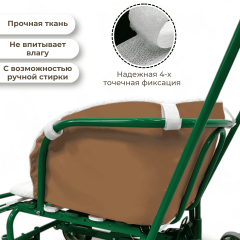 Матрасик в санки BG 145-2 (коричневый) мягкий