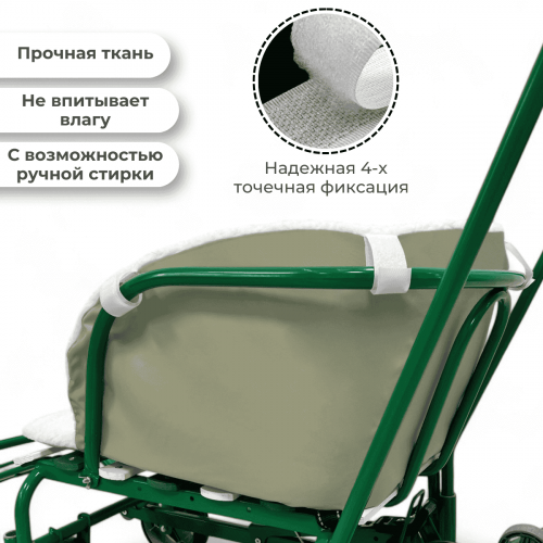 Матрасик в санки СМ BG 145-3 (зеленый) мягкий