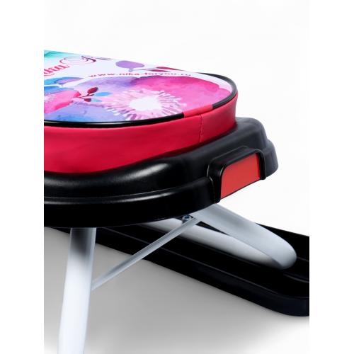 Снегокат Ника СНК с бабочками (белый каркас) СНК/Б2