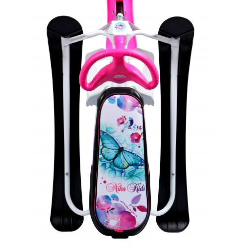 Снегокат Ника СНК с бабочками (белый каркас) СНК/Б2