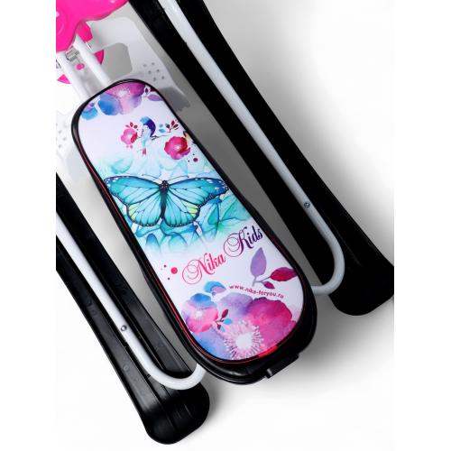 Снегокат Ника СНК с бабочками (белый каркас) СНК/Б2