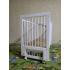 Кроватка детская Mila маятник/колесо Белая (быстросъемная стенка, универсальный маятник)