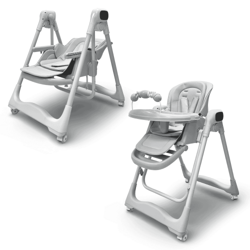 Стульчик для кормления BubaGO Aurora BG 198-1 Серый / электрокачели