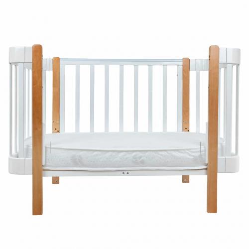 Кроватка детская PITUSO Olivia (маятник, ящик, быстросъемная  стенка) Белый-Бук