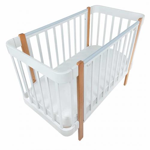 Кроватка детская PITUSO Olivia (маятник, ящик, быстросъемная  стенка) Белый-Бук