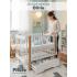 Кроватка детская PITUSO Olivia (маятник, ящик, быстросъемная  стенка) Белый-Бук