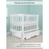 Кроватка детская PITUSO Olivia (маятник, ящик, быстросъемная  стенка) Белый-белый / Pit-101