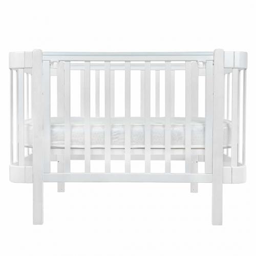 Кроватка детская PITUSO Olivia (маятник, ящик, быстросъемная  стенка) Белый-белый / Pit-101