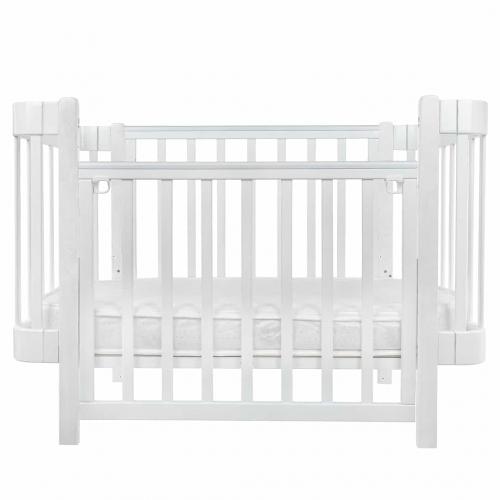 Кроватка детская PITUSO Olivia (маятник, ящик, быстросъемная  стенка) Белый-белый / Pit-101