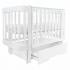 Кроватка детская PITUSO Olivia (маятник, ящик, быстросъемная  стенка) Белый-белый / Pit-101