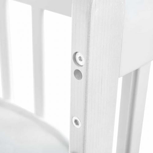 Кроватка детская PITUSO Olivia (маятник, ящик, быстросъемная  стенка) Белый-белый / Pit-101