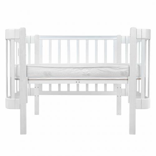 Кроватка детская PITUSO Olivia (маятник, ящик, быстросъемная  стенка) Белый-белый / Pit-101