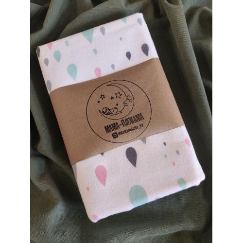 Непромокаемая многоразовая пеленка фланель 60х90 см Капельки