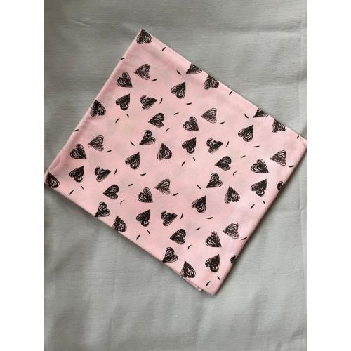 Пеленка трикотажная 90х100 см Сердечки на розовом (ТМ Пеленкино)