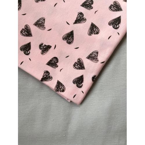 Пеленка трикотажная 90х100 см Сердечки на розовом (ТМ Пеленкино)