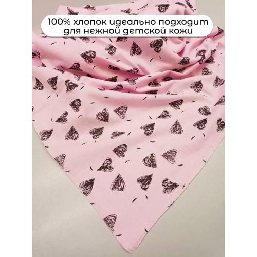 Пеленка трикотажная 90х100 см Сердечки на розовом (ТМ Пеленкино)