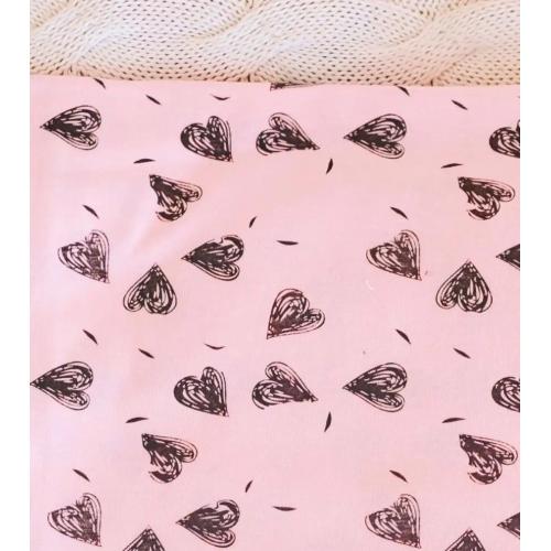 Пеленка трикотажная 90х100 см Сердечки на розовом (ТМ Пеленкино)