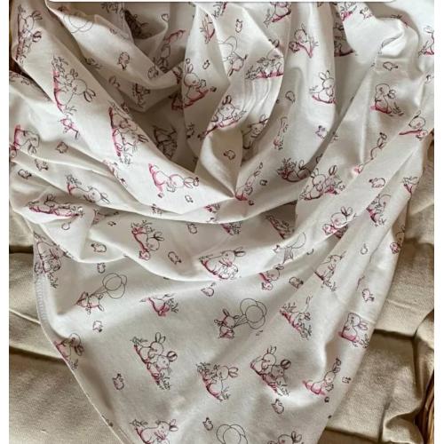 Пеленка трикотажная 90х100 см Зайчики с шариком (ТМ Пеленкино)