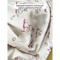 Пеленка трикотажная 90х100 см Зайчики с шариком (ТМ Пеленкино)