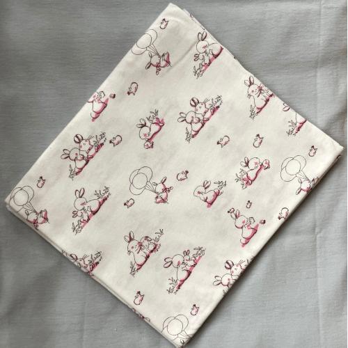 Пеленка трикотажная 90х100 см Зайчики с шариком (ТМ Пеленкино)