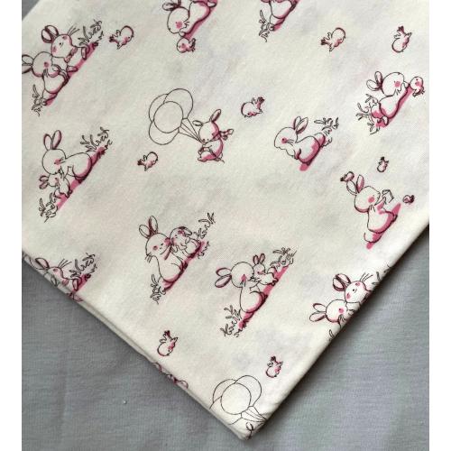 Пеленка трикотажная 90х100 см Зайчики с шариком (ТМ Пеленкино)