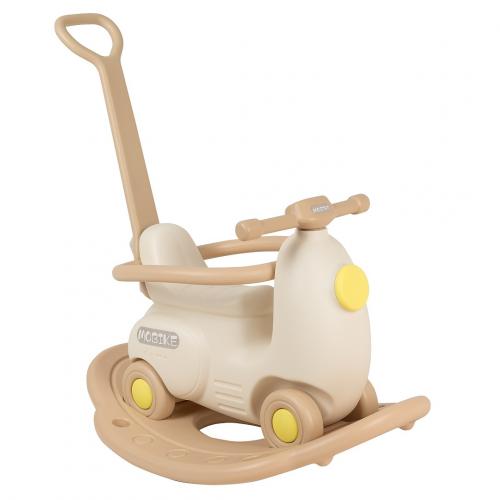 Качалка-каталка Airplane (аэроплан) с толкателем Beige/Бежевый