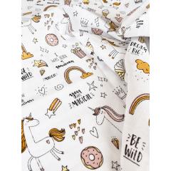 Пеленка муслиновая 80х95 см Единорожки (ТМ Пеленкино)