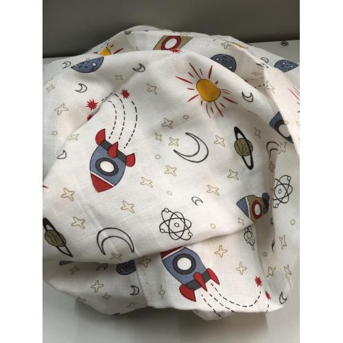 Пеленка муслиновая 80х95 см Ракеты (ТМ Пеленкино)