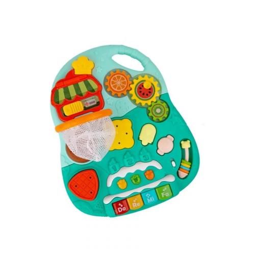 Развивающий игровой столик-тележка, ходунки HE0814 (бирюзовый)