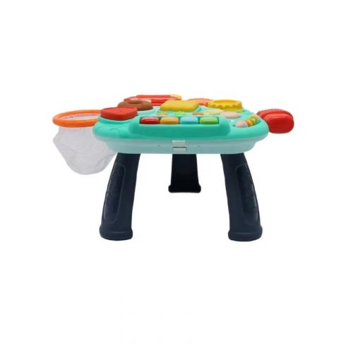 Развивающий игровой столик-тележка, ходунки HE0814 (бирюзовый)
