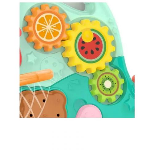 Развивающий игровой столик-тележка, ходунки HE0814 (бирюзовый)