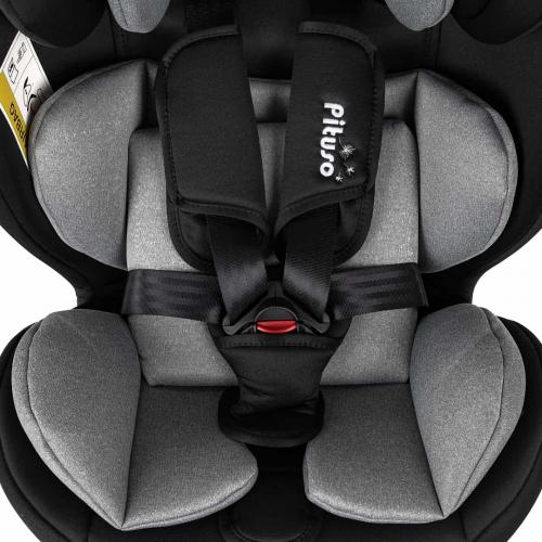 Автокресло Pituso Roys + Plus 0-36 кг IsoFix Black, grey Inlay / Черный Серый вкладыш