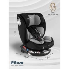 Автокресло Pituso Roys + Plus 0-36 кг IsoFix Black, grey Inlay / Черный Серый вкладыш