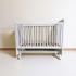 Кроватка детская Mila маятник колеса Белая (быстросъемная стенка, универсальный маятник) Мила